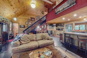 TV, fireplace, stereo, offices - It's a Wonderful Life (Sautee Nacoochee)