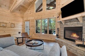 TV, fireplace, offices - Haley Glen Cherry Log (Cherry Log)