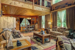 TV, fireplace, DVD player, offices - Panoramic View Cabin (Sautee Nacoochee)