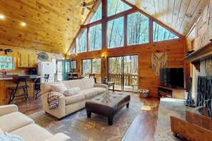 TV, fireplace, DVD player, offices - Black Bear Haus Stay (Sautee Nacoochee)