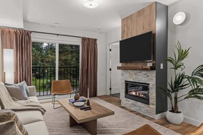 TV, fireplace, offices