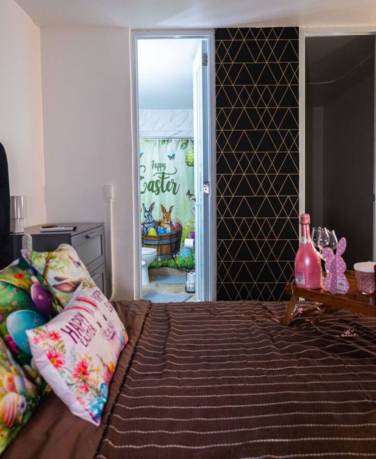 Desk, iron/ironing board, travel crib, WiFi (free)