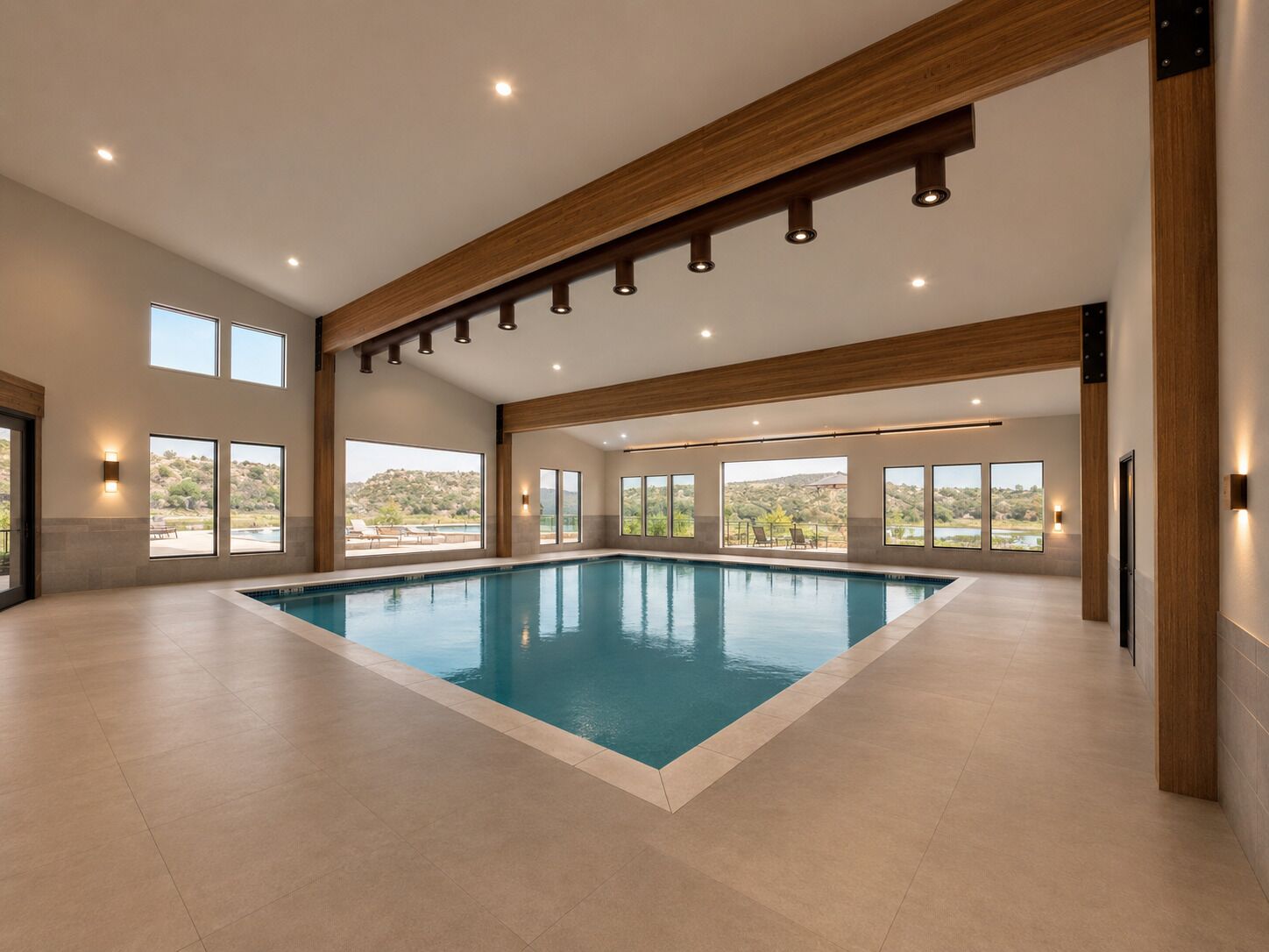 Una piscina cubierta
