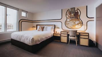 Premium bedding, down comforters, in-room safe, blackout drapes
