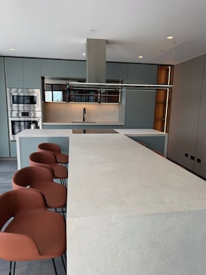 Deluxe-Apartment, Stadtblick | Eigene Küche | Großer Kühlschrank, Mikrowelle, Ofen, Herdplatte