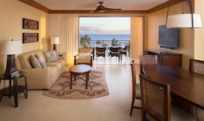 Living area - High Level Ocean View - 1 Bedroom - Hyatt Ka'anapali Beach - Full Resort Access (Lahaina)
