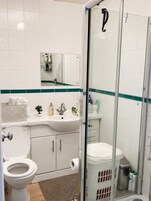 Ducha, secador de pelo, toallas