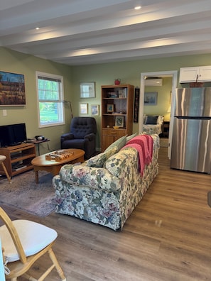 TV, DVD player, books