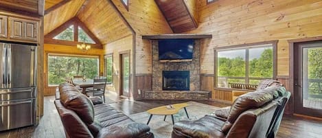 TV, fireplace, offices