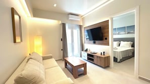 Living area - Modern Bright 1BR next to Pasalimani & Marina Zeas (Pireas)