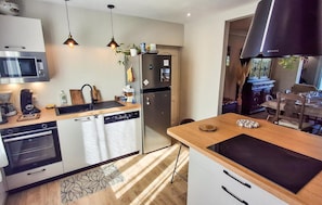 Kühlschrank, Mikrowelle, Ofen, Herdplatte