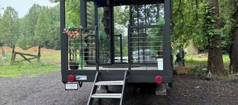 Tiny House @ Rustic Farm near DC with Hot Tub, Cold Plunge, Sauna, Walking Trail