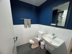 Comfort Condo, Pets not allowed, Garden View | Bathroom | Shower, towels, toilet paper - THE BASE Central-Phuket  (Tambon Wichit)