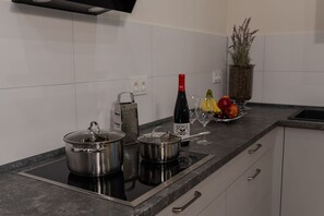 Coffee/tea maker, fridge, microwave, oven - Isenach Apartment – Quiet Location in Hardenburg (Bad Dürkheim)