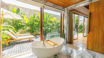 Villa, 2 slaapkamers, uitzicht op zwembad | Interieur