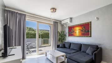 Classic-lejlighed - terrasse - udsigt til have | Opholdsområde | Fladskærms-tv