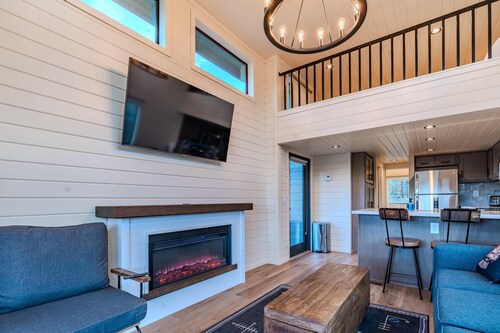 Spruce Cabin | Roof Top Deck - Spacious Floor Plan, Modern Look, Sleeps 5 with separate bedroom, full kitchen and second story viewing deck.