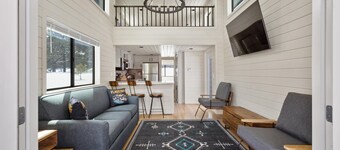 Spruce Cabin w Roof Top Deck - Spacious Floor Plan, Modern Look, Sleeps 5 with separate bedroom, full kitchen and second story viewing deck.