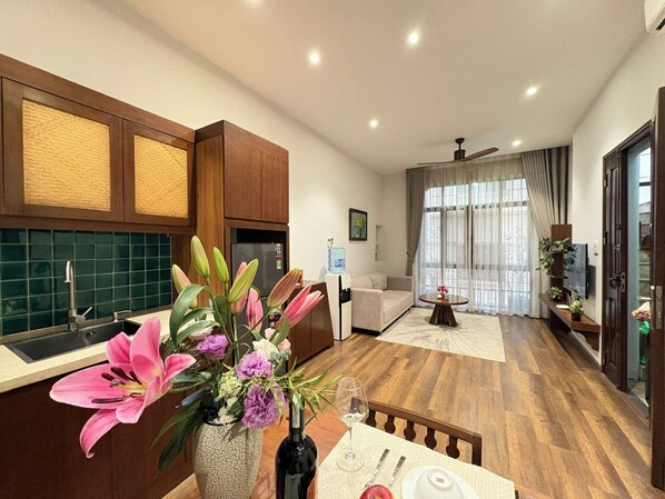 Standard Apartment, City View | Living area - Satori1 Apartment (Hanoi)
