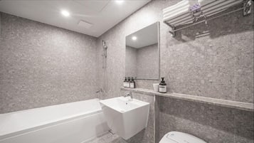 Premium Double Room, Park View | Bathroom | Free toiletries, hair dryer, towels, soap