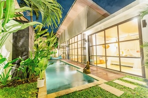 Front of property – evening/night - Mya Harmony Villas 2 Seminyak  (Badung)