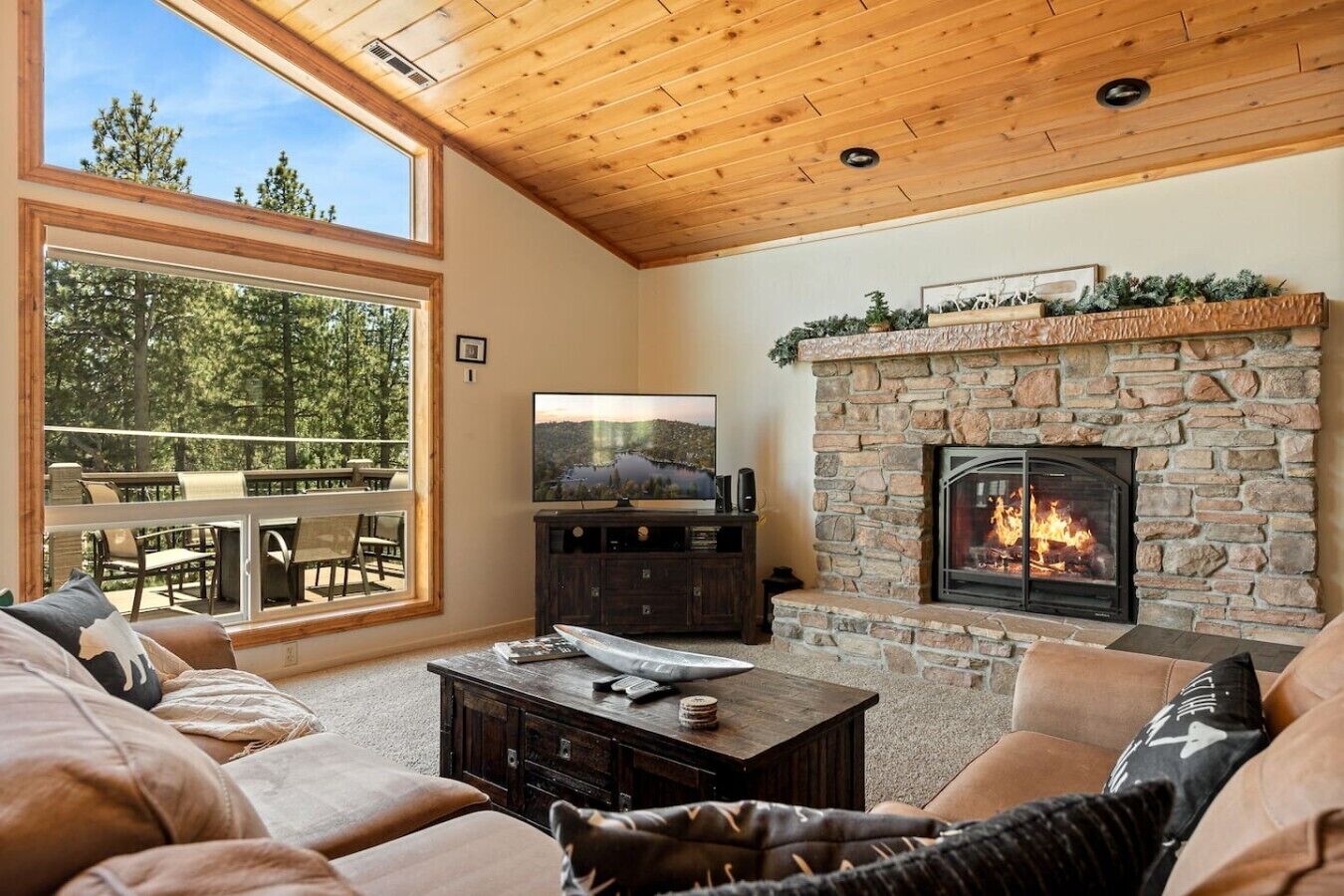 TV, fireplace, ping pong