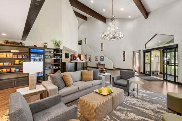 Settle into cozy seating and plan the day in comfort.