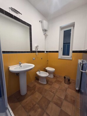 Dusche, kostenlose Toilettenartikel, Haartrockner, Handtücher
