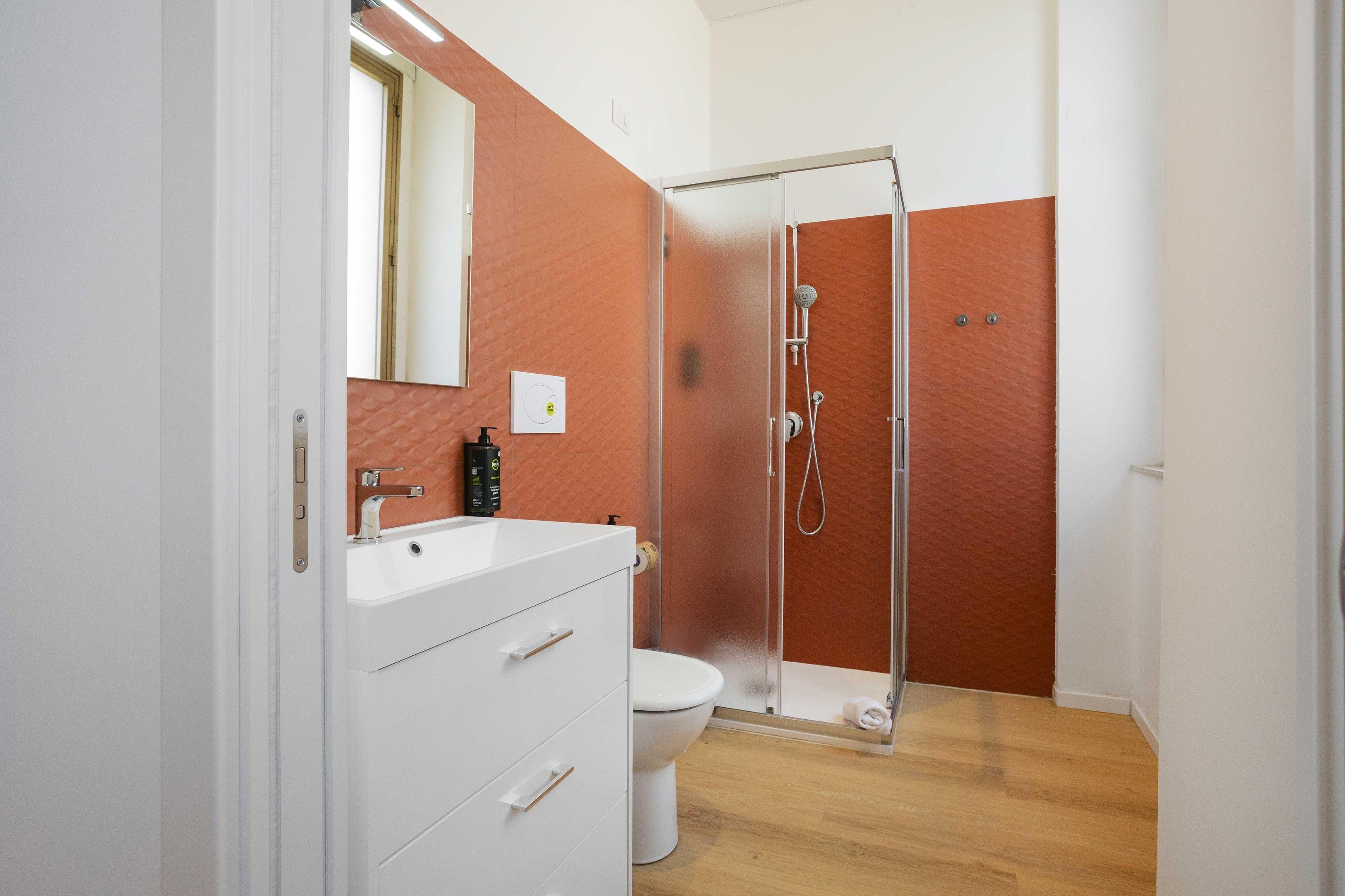 Standard Double Room | Bathroom | Shower, hair dryer, towels, soap