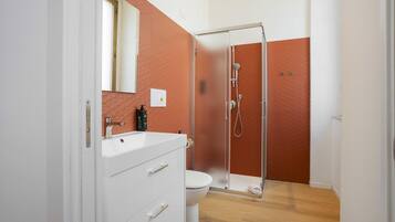 Standard Double Room | Bathroom | Shower, hair dryer, towels, soap