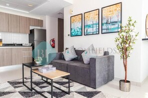 Apartment, Balcony | Living area - Bloomfields Studio in The View Raha Bea (Abu Dhabi)