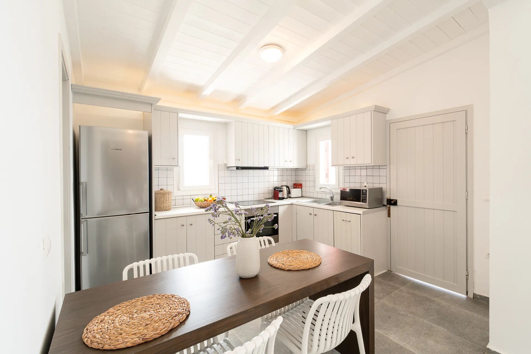 Honeymoon Suite with Panoramic Sea View | Private kitchen | Fridge, oven, stovetop, highchair