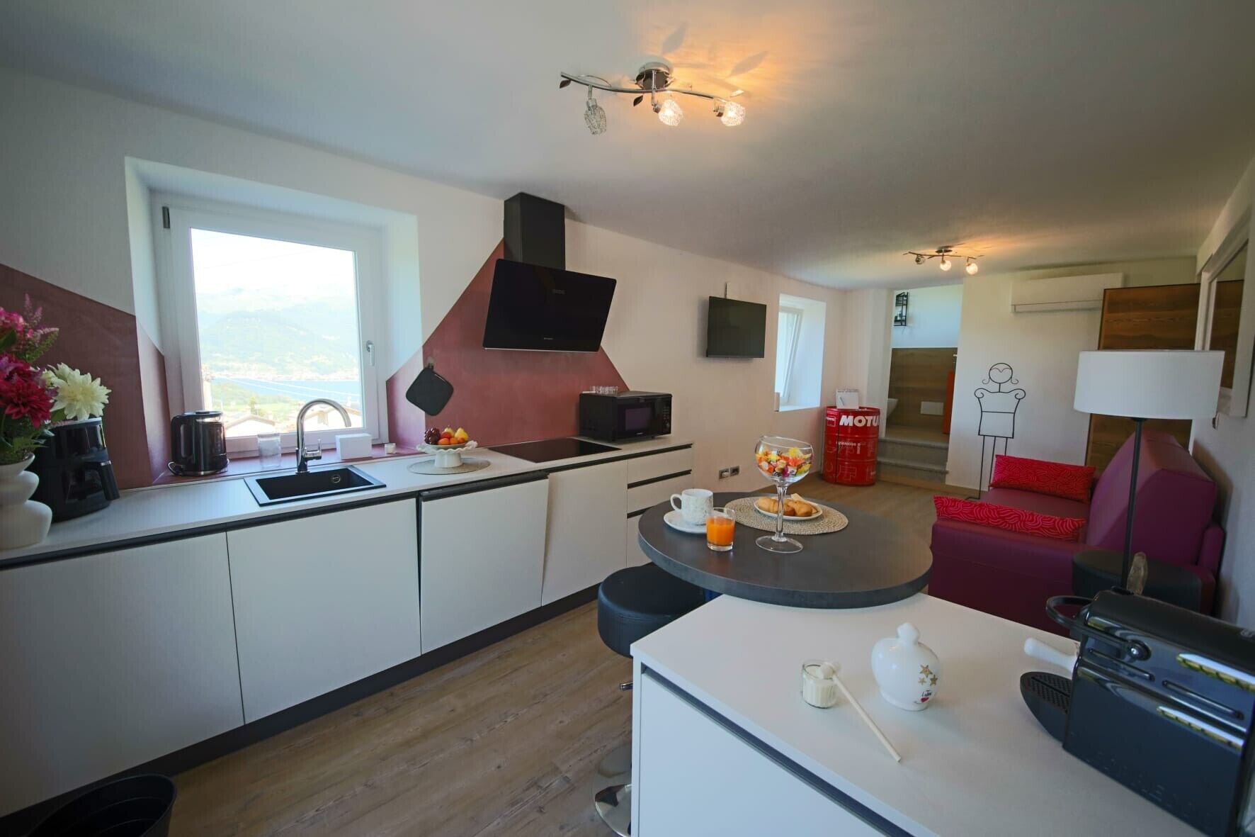 Kühlschrank, Mikrowelle, Herdplatte, Geschirrspüler