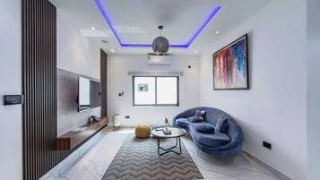 Smart TV, books, stereo, printers