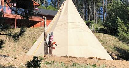 Rustic Ruby Retreat Tipi Campsite at Jump Off Joe Lake