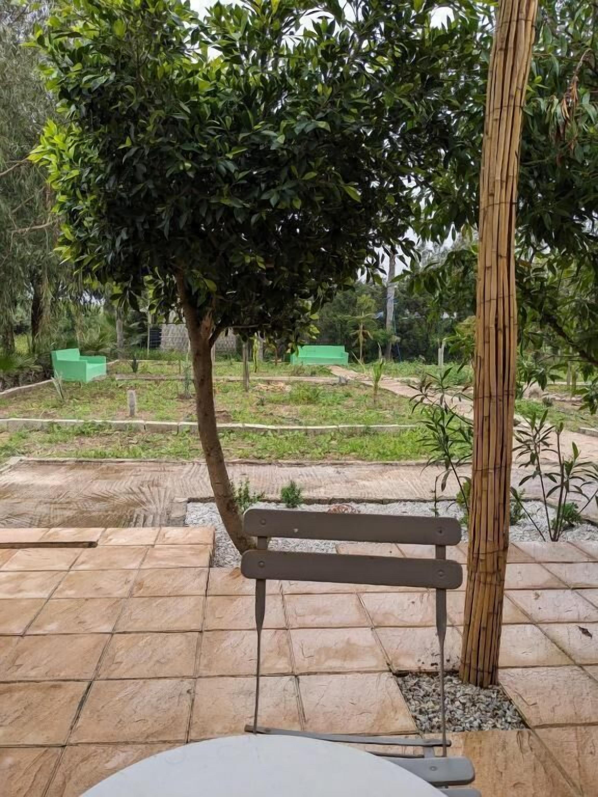 Chambre Double Classique, vue jardin | Enceinte de l’hébergement