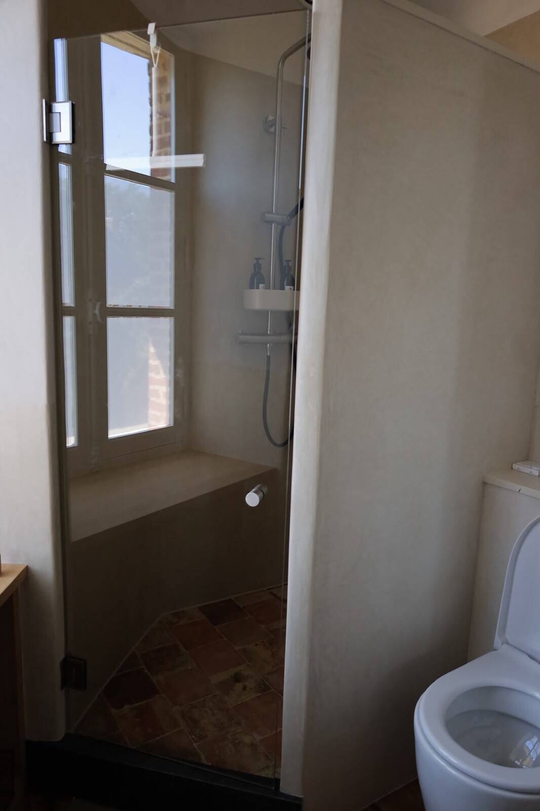 Hair dryer, towels, soap