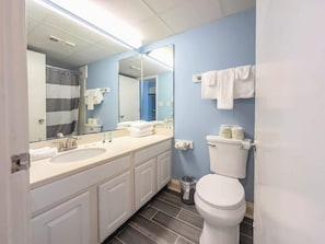 Shower, hair dryer, towels, shampoo - Completely Updated Oceanview Suite! Sea Mist 50611 (Myrtle Beach)