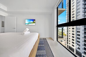 Apartment, Balkon, Stadtblick | Bettwäsche aus ägyptischer Baumwolle, hochwertige Bettwaren