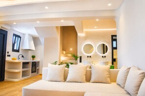 Luxury-Villa, eigener Pool, Meerblick | Wohnbereich