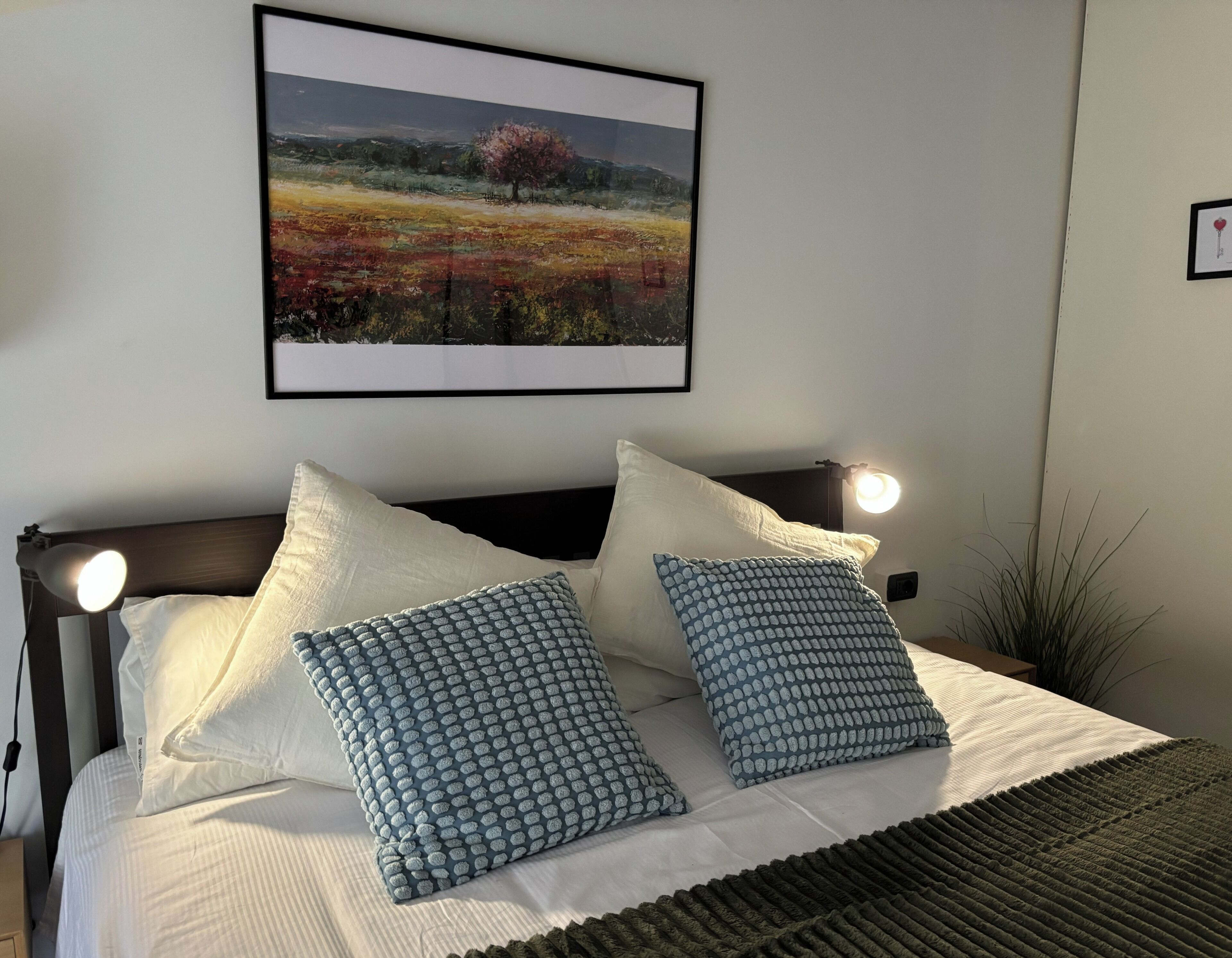 1 bedroom, desk, iron/ironing board, travel cot