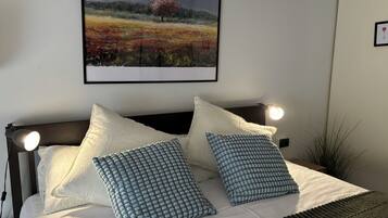 1 bedroom, desk, iron/ironing board, travel cot