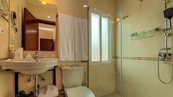 Suite, Balcony, City View | Bathroom | Shower, free toiletries, hair dryer, slippers