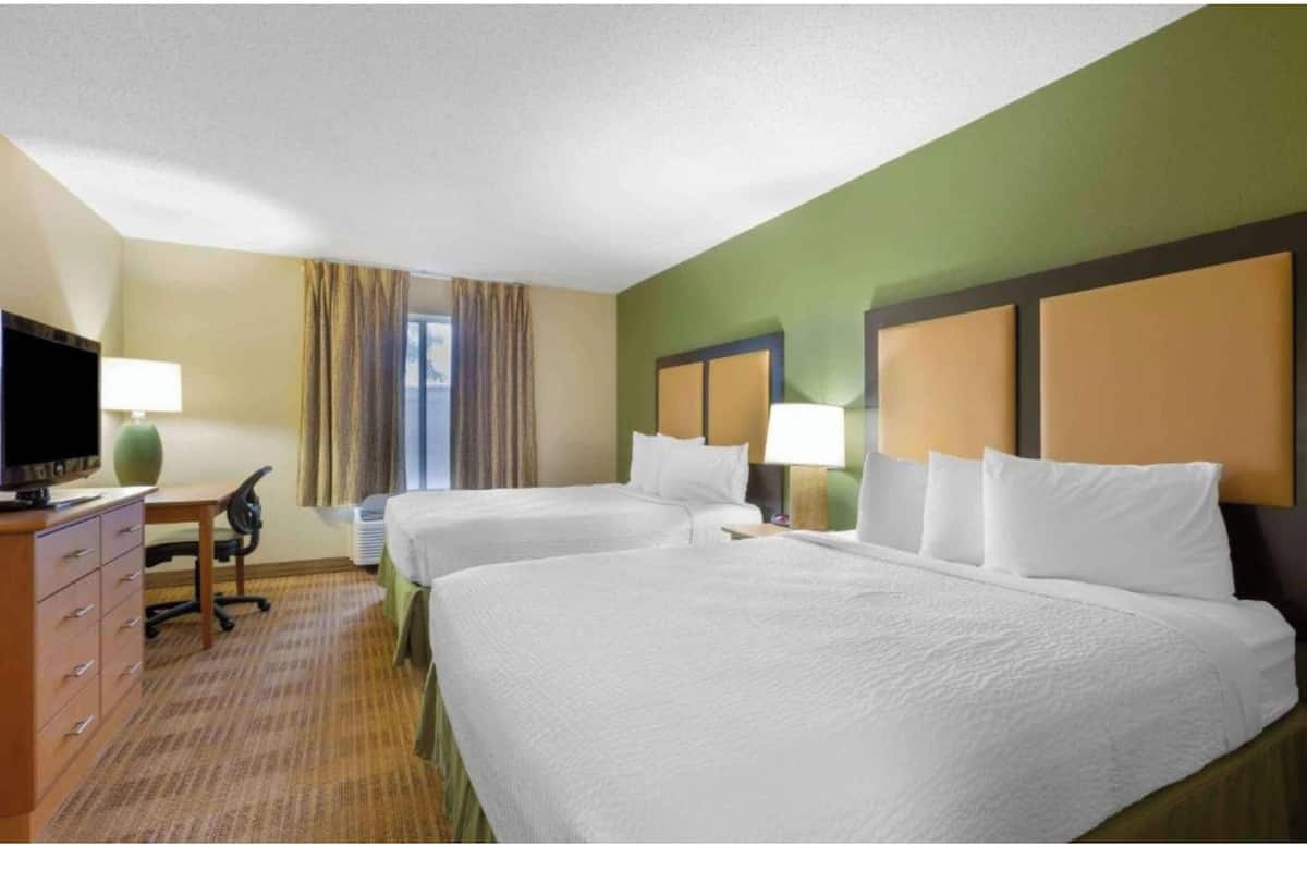 Room, 2 Queen Beds, Non Smoking (Kitchen) | Iron/ironing board, free WiFi, bed sheets
