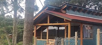 Na'raucária, a cabin with a bathroom, a rural backyard within the city.