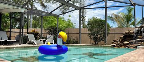 Outdoor pool, a heated pool