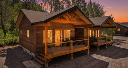 New Luxury One Room Cabin w/ 2 Queen Beds, Kitchen, washer/dryer in Island Park