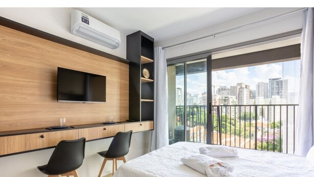 1 bedroom, Internet, bed sheets - Nik Perdizes: Premium Studio 400m from Nubank Parque (formerly Allianz Parque) (São Paulo)