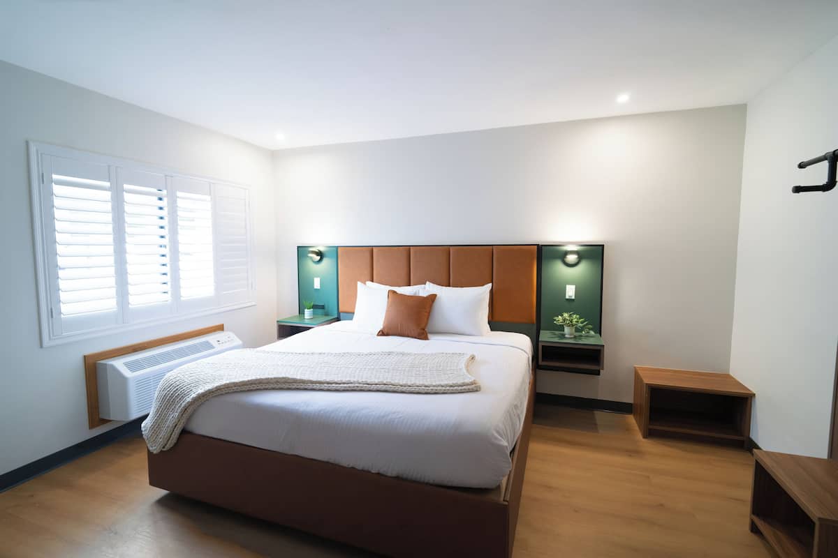 Deluxe eenpersoonskamer, 1 kingsize bed, rolstoeltoegankelijke douche, niet-roken | Gratis wifi, beddengoed