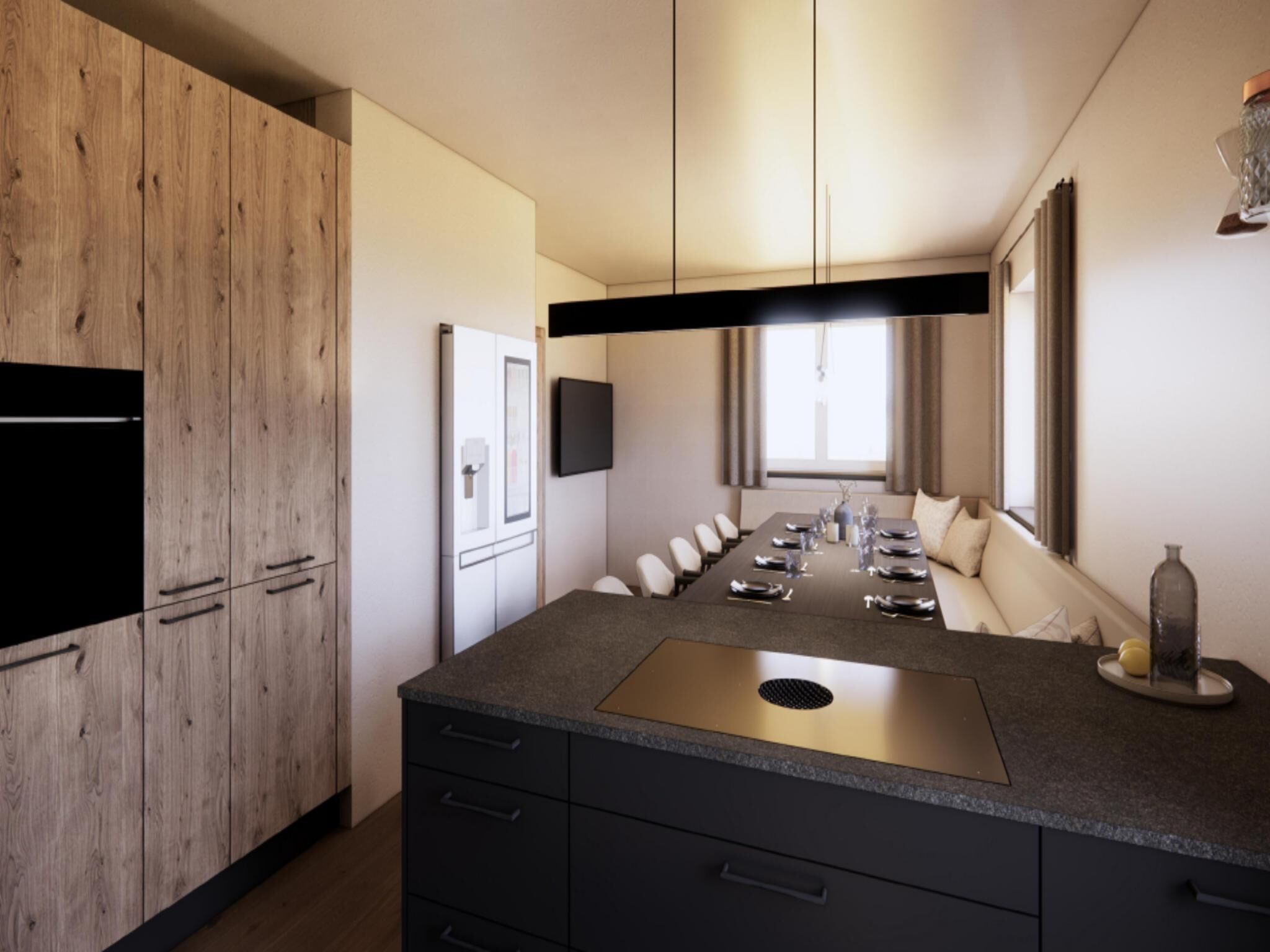 Fridge, oven, stovetop, dishwasher